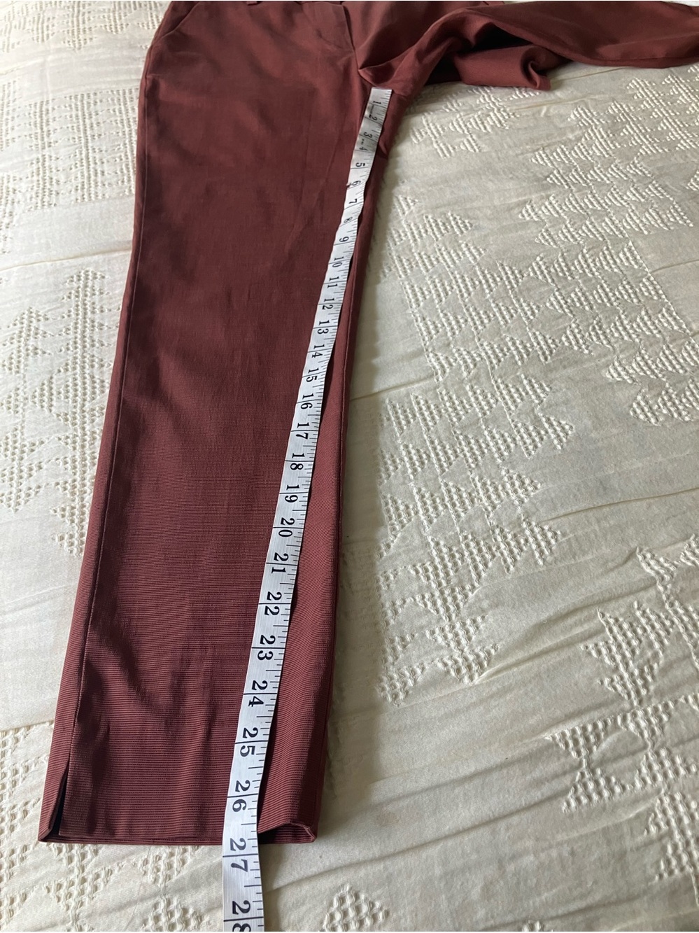 CLASS Terracotta Micro Ribbed High Rise Slim Leg Trouser Size 6 - Picture 8 of 10